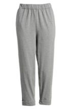 Women's Eileen Fisher Organic Cotton Jersey Crop Pants, Size - Grey