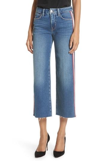 Women's L'agence Danica Side Stripe Crop Wide Leg Jeans - Blue