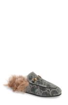 Women's Gucci Princetown Genuine Shearling Lining Logo Mule Us / 35eu - Green