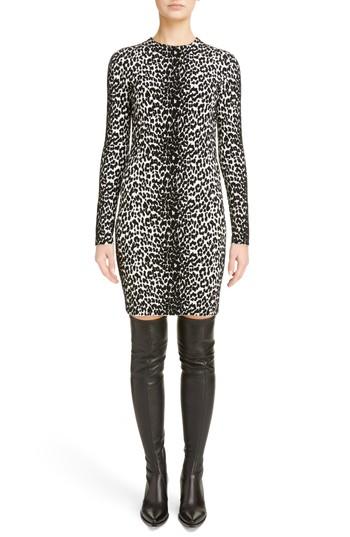 Women's Givenchy Leopard Jacquard Body-con Dress - Black