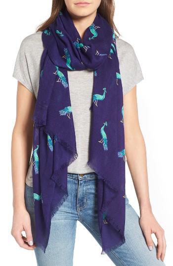 Women's Kate Spade New York Peacock Oblong Scarf, Size - Blue