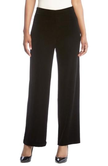 Women's Karen Kane Wide Leg Velvet Pants - Black