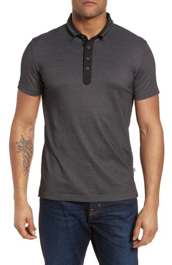 Men's Bobby Jones R18 Turbo Oxford Pique Golf Polo - Black