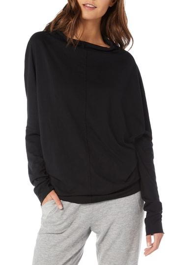 Women's Michael Stars Ultra Jersey Open Neck Top, Size - Black