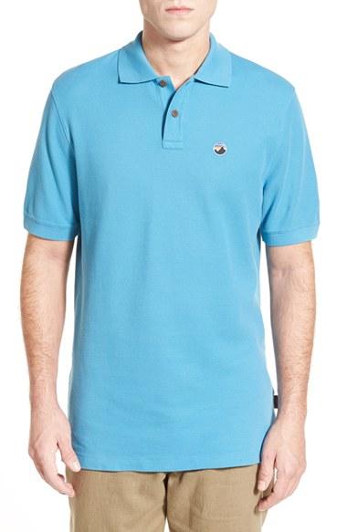 Men's Patagonia 'fitz Roy Logo' Organic Cotton Pique Polo - Blue