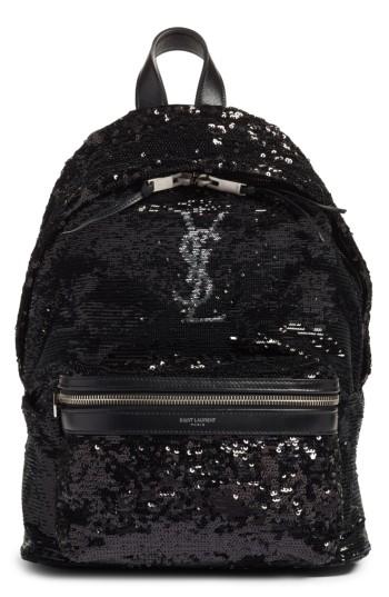 Saint Laurent Mini City Magic Paillettes Backpack -