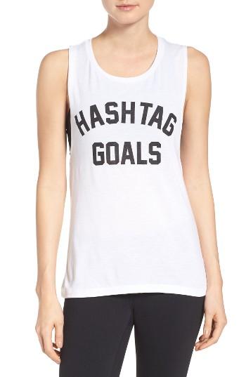 Women's Private Party Hashtag Goals Tank - White