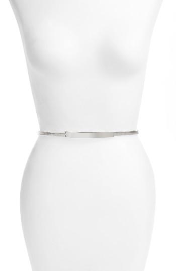 Women's Amici Accessories Bar Chain Belt, Size - Silver