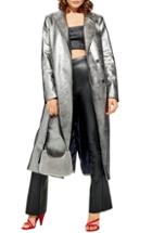Women's Topshop Twinkle Textured Coat Us (fits Like 0) - Metallic