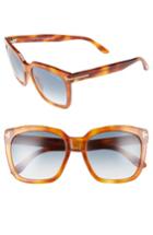 Women's Tom Ford Amarra 55mm Gradient Lens Square Sunglasses - Blonde Havana/ Gradient Blue