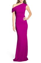 Women's Katie May Layla Pleat One-shoulder Crepe Gown - Purple