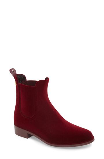 Women's Lemon Jelly Velvety Waterproof Chelsea Bootie Us / 37eu - Burgundy