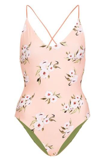Women's Topshop Posie Reversible One-piece Swimsuit