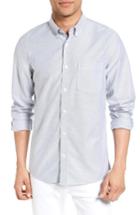Men's Nordstrom Men's Shop Trim Fit Washed Oxford Shirt - Grey