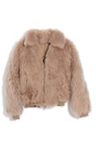 Women's Madewell Genuine Shearling Mongolian Coat - Beige