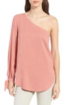 Women's Trouve Tie Sleeve One-shoulder Top, Size - Pink