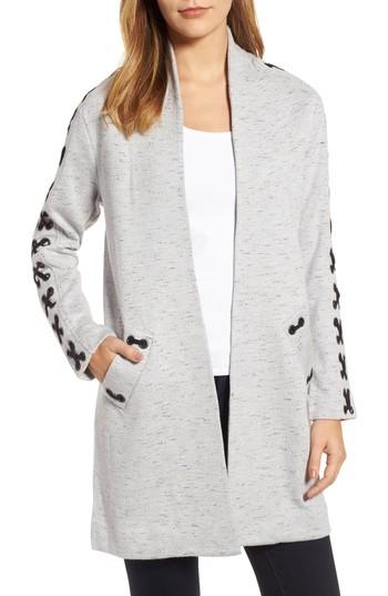 Women's Nic+zoe Crisscross Detail Knit Jacket - Grey