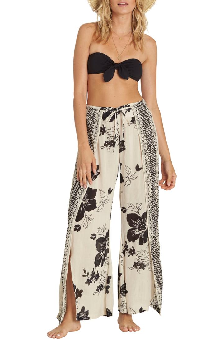 Women's Billabong Adventure Spirit Print Split Hem Pants - Ivory
