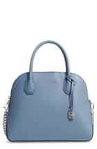 Michael By Michael Kors Large Mercer Leather Dome Satchel - Blue