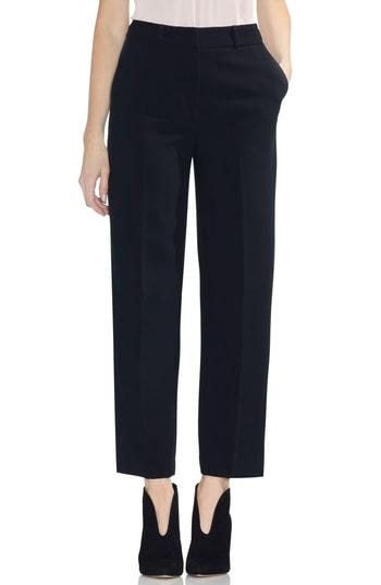 Women's Vince Camuto Crepe Straight Leg Crop Pants - Black