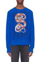 Men's Gucci Snake Stamp Graphic Crewneck Sweatshirt - Blue
