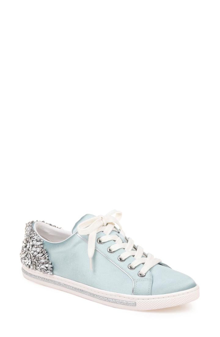 Women's Badgley Mischka Shirley Crystal Embellished Sneaker .5 M - Blue