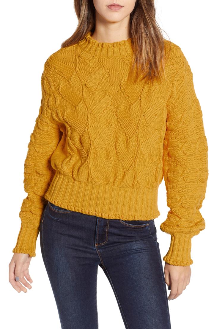 Women's Love By Design Textured Cable Knit Sweater