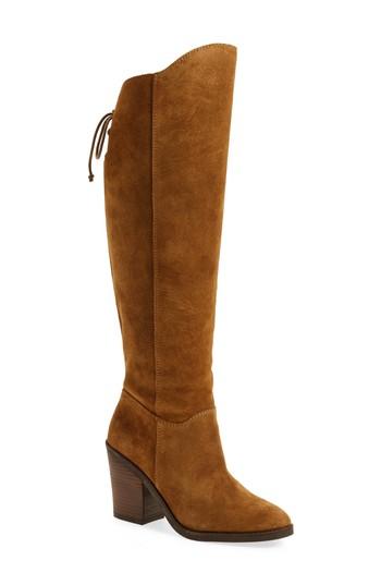 Women's Lucky Brand Pembe Asymmetrical Boot M - Brown