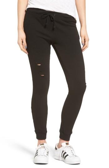 Women's Pam & Gela Betsee Distressed Jogger Pants, Size - Black