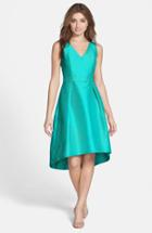 Women's Alfred Sung Satin High/low Fit & Flare Dress, Size - (online Only)