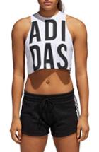 Women's Adidas Logo Crop Tank - White