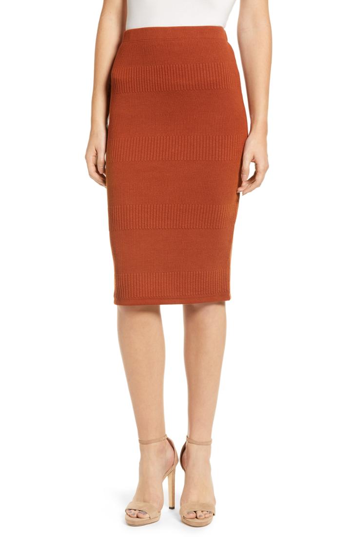 Women's Leith Midi Pencil Skirt - Brown