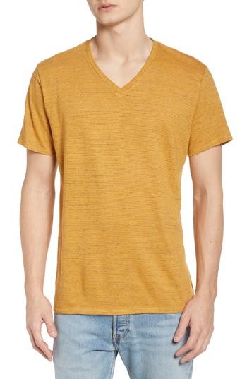Men's The Rail Fine Stripe V-neck T-shirt - Orange
