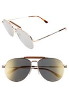Women's Tom Ford Sean 60mm Aviator Sunglasses - Gold Mirror/ Brown/ Rose