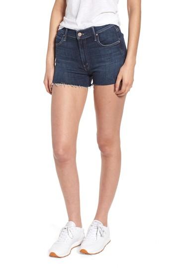 Women's Mother The Charmer Fray Denim Shorts - Blue