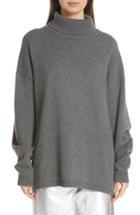 Women's Tibi Turtleneck High/low Cashmere Sweater /small - Grey