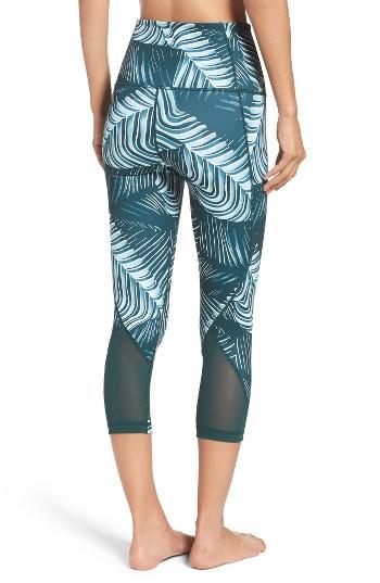 Women's Zella 'hatha' High Waist Crop Leggings, Size - Green