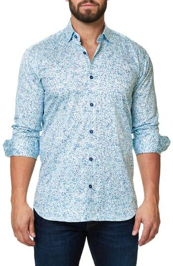 Men's Maceoo Luxor Abstract Minix Slim Fit Sport Shirt (m) - White