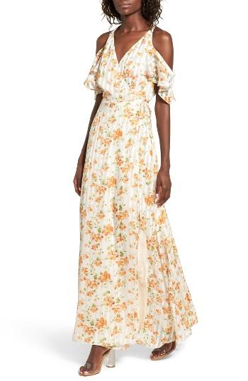 Women's Privacy Please Acme Off The Shoulder Wrap Maxi Dress - Orange