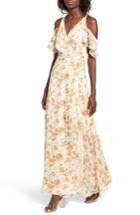 Women's Privacy Please Acme Off The Shoulder Wrap Maxi Dress - Orange