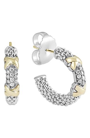Women's Lagos 'diamond Lux' Diamond Small Hoop Earrings
