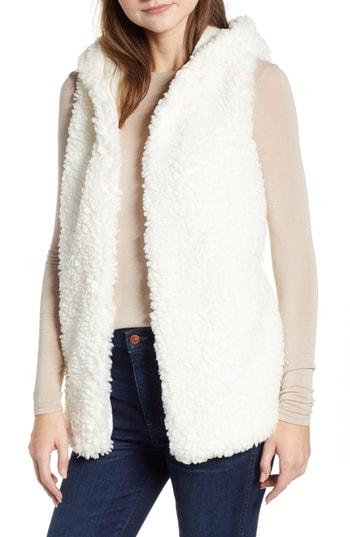 Women's Trouve Faux Shearling Hooded Vest