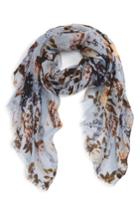 Women's Sole Society Whimsical Floral Scarf, Size - White