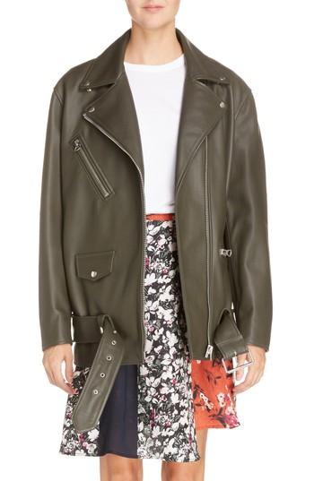 Women's Acne Studios Myrtle Leather Jacket Us / 32 Eu - Green