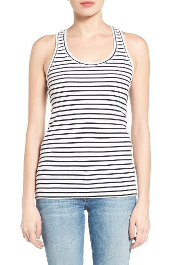 Petite Women's Caslon Ribbed Racerback Tank, Size P - White