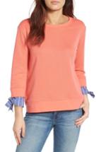 Women's Gibson Tie Sleeve Sweatshirt - Coral