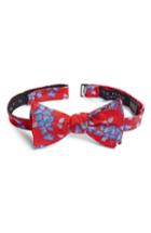 Men's Ted Baker London Floral Silk Bow Tie, Size - Red