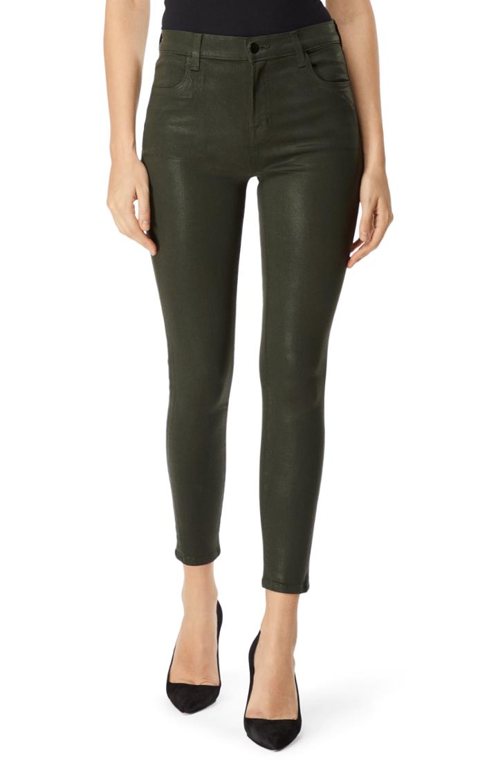 Women's J Brand Alana High Waist Ankle Skinny Jeans - Green