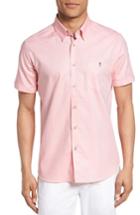 Men's Ted Baker London Wooey Extra Slim Fit Mini Texture Sport Shirt (xl) - Pink