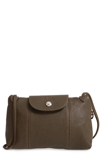 Longchamp Le Pliage - Cuir Crossbody Bag - Green